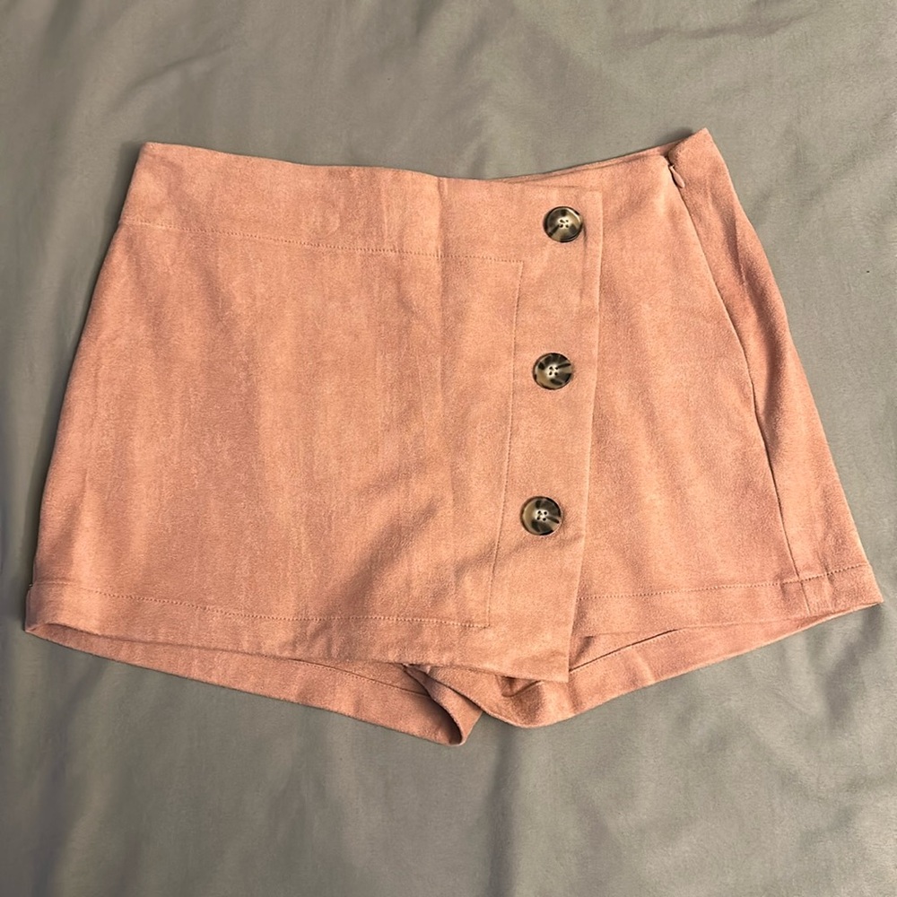 Pink Suede Skort